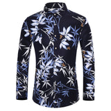 Many styles men long-sleeved plus size 7XL shirt fashion rose plant flower printed shirt Hawaii leisure vacation men's clothing