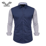 VISADA JAUNA Men Shirts Europe Size New Arrivals Slim Fit Male Shirt Solid Long Sleeve British Style Cotton Men's Shirt Office