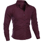 New Argyle luxury men's shirt Business Style Slim Soft Comfort Slim Fit Styles Long Sleeve Casual Dress Shirt Gift For Men