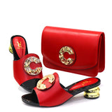 2020 New blue Matching Shoes and Bag Set In Heels African Shoes and Matching Bags Italian Pumps Matching Shoe and Bag Set