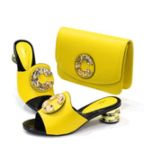 2020 New blue Matching Shoes and Bag Set In Heels African Shoes and Matching Bags Italian Pumps Matching Shoe and Bag Set