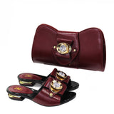 2020 New blue Matching Shoes and Bag Set In Heels African Shoes and Matching Bags Italian Pumps Matching Shoe and Bag Set