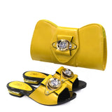 2020 New blue Matching Shoes and Bag Set In Heels African Shoes and Matching Bags Italian Pumps Matching Shoe and Bag Set