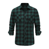 Casual Men Plaid Shirt Autumn Winter Flannel Shirt Men Dress Shirts Fashion Long Sleeve Slim Fit Chemise Homme Cotton Male Shirt