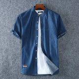 Plus Size L-5XL 6XL 7XL 8XL 100% Denim COTTON Shirt For Men's Short Sleeves 2021 Summer Style Fashion Casual Clothing