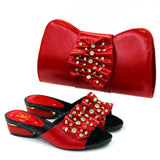 2020 New blue Matching Shoes and Bag Set In Heels African Shoes and Matching Bags Italian Pumps Matching Shoe and Bag Set