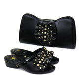 2020 New blue Matching Shoes and Bag Set In Heels African Shoes and Matching Bags Italian Pumps Matching Shoe and Bag Set