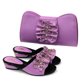 2020 New blue Matching Shoes and Bag Set In Heels African Shoes and Matching Bags Italian Pumps Matching Shoe and Bag Set