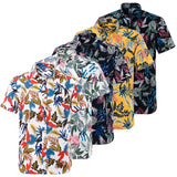 Summer Pure Cotton Mens Hawaiian Shirt Printed Short Sleeve Big Us Size Hawaii Flower Beach Floral Patterns