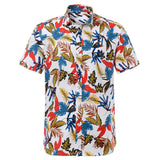 Summer Pure Cotton Mens Hawaiian Shirt Printed Short Sleeve Big Us Size Hawaii Flower Beach Floral Patterns