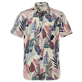 Summer Pure Cotton Mens Hawaiian Shirt Printed Short Sleeve Big Us Size Hawaii Flower Beach Floral Patterns
