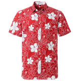 Summer Pure Cotton Mens Hawaiian Shirt Printed Short Sleeve Big Us Size Hawaii Flower Beach Floral Patterns