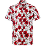 Summer Pure Cotton Mens Hawaiian Shirt Printed Short Sleeve Big Us Size Hawaii Flower Beach Floral Patterns