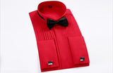 White Men Tuxedo Shirt Regualr Fit Plus Size French Cufflinks Long Sleeve Luxury Wedding Party Male 6xl