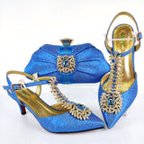 2021 Lastest Noble and Elegangt Fashionable Special Style Ladies Shoes and Bag Set in Green Color for Party and Wedding