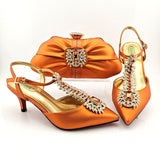 2021 Lastest Noble and Elegangt Fashionable Special Style Ladies Shoes and Bag Set in Green Color for Party and Wedding