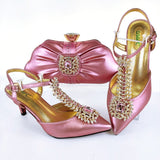 2021 Lastest Noble and Elegangt Fashionable Special Style Ladies Shoes and Bag Set in Green Color for Party and Wedding