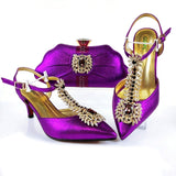 2021 Lastest Noble and Elegangt Fashionable Special Style Ladies Shoes and Bag Set in Green Color for Party and Wedding