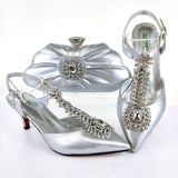 2021 Lastest Noble and Elegangt Fashionable Special Style Ladies Shoes and Bag Set in Green Color for Party and Wedding