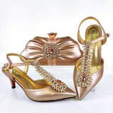 2021 Lastest Noble and Elegangt Fashionable Special Style Ladies Shoes and Bag Set in Green Color for Party and Wedding