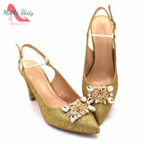 2020 Silver Color Mature Style Office Lady African Women Shoes and Bag Set Italian Ladies Matching Shoes and Bag Set