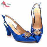 2020 Silver Color Mature Style Office Lady African Women Shoes and Bag Set Italian Ladies Matching Shoes and Bag Set