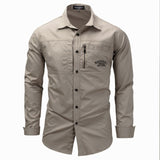 High quality Men's Slim Fit Dress Shirts Masculina Business Male Long Sleeves Army Casual Turn Down Neck Shirt Homme 3XL