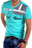 ZOGAA Men's Street Fashion Top Short Sleeved Polo Shirt Letter Printed Slim Fit Men Clothing VNeck Cotton Polo Shirts Brands Men
