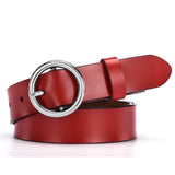 The New Classic Retro Fashion All-Match Leather Light Body Round Buckle Simple Circle Pin Belts For Women Fashion Jeans Female