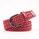 Vintage Bohemian Wide Belt Summer Wooden Buckle Wild Braided Belt Female Leopard Buckle Linen Weave Women Fake Straw Waist Belt