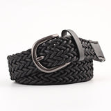 Vintage Bohemian Wide Belt Summer Wooden Buckle Wild Braided Belt Female Leopard Buckle Linen Weave Women Fake Straw Waist Belt
