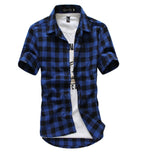 Men's Shirts Short Sleeve Plaid Button-Down Summer Casual Tops Tee Rugby Classic Shirts Clothing Hot Sale 2021 M-3XL