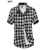 Men's Shirts Short Sleeve Plaid Button-Down Summer Casual Tops Tee Rugby Classic Shirts Clothing Hot Sale 2021 M-3XL