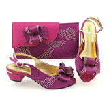 2021 Arican New Arrival Speical Narrow Band and Cross-tied Style Italian Design Ladies Shoes and Bag Set in Pink Color for Party