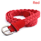 Summer Women Braided Elastic Belt Round Square Wooden Buckle Vintage Bohe Straw Buckle Belt Women Knitted Belt Dress Belt