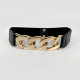 Gold chain belt elastic silver metal waist belts for women ceiture femme stretch cummerbunds ladies coat ketting riem waistband