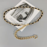 Gold chain belt elastic silver metal waist belts for women ceiture femme stretch cummerbunds ladies coat ketting riem waistband