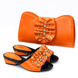 2020 New blue Matching Shoes and Bag Set In Heels African Shoes and Matching Bags Italian Pumps Matching Shoe and Bag Set