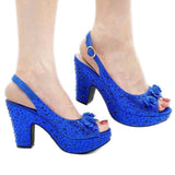 New Arrival Italian Women Shoes and Bag Set Decorated with Rhinestone In Party African Italian Shoes and Bag Set Party Shoes Bag