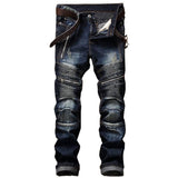 2021 New Men's Jeans European  American Slim Zipper Leisure Cotton Straight-tube Men's Washed Trousers Hot Sale