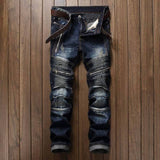 2021 New Men's Jeans European  American Slim Zipper Leisure Cotton Straight-tube Men's Washed Trousers Hot Sale