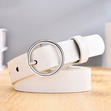 Dressing ladies leather professional dress belt new round pin buckle leather wild jeans with narrow fashion students 2021 New
