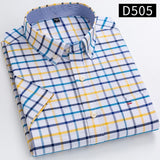 S~7xl Cotton Shirts for Men Short Sleeve Summer  Plus Size Plaid Shirt Striped Male Shirt Business Casual White New Regular Fit