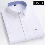 S~7xl Cotton Shirts for Men Short Sleeve Summer  Plus Size Plaid Shirt Striped Male Shirt Business Casual White New Regular Fit