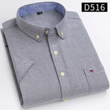 S~7xl Cotton Shirts for Men Short Sleeve Summer  Plus Size Plaid Shirt Striped Male Shirt Business Casual White New Regular Fit