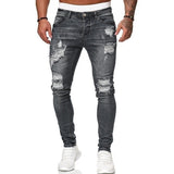 Mens Jeans Denim Pocket Pants Summer Autumn Thin Slim Regular Fit Straight Jeans Elasticity Stretchy Male