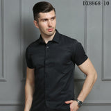 Men's Casual Dress Short Sleeved Shirt Summer White Blue Pink Black Male Regular Fit Shirt Men Social Shirts 4XL 5XL 6XL 7XL 8XL