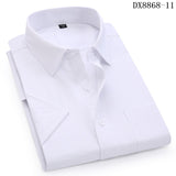 Men's Casual Dress Short Sleeved Shirt Summer White Blue Pink Black Male Regular Fit Shirt Men Social Shirts 4XL 5XL 6XL 7XL 8XL
