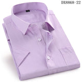 Men's Casual Dress Short Sleeved Shirt Summer White Blue Pink Black Male Regular Fit Shirt Men Social Shirts 4XL 5XL 6XL 7XL 8XL