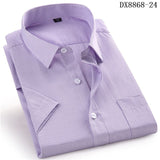 Men's Casual Dress Short Sleeved Shirt Summer White Blue Pink Black Male Regular Fit Shirt Men Social Shirts 4XL 5XL 6XL 7XL 8XL
